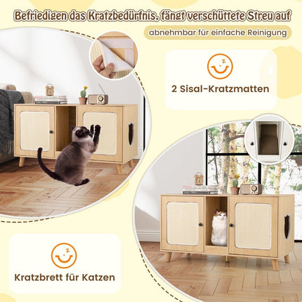 Katzentoilette mit 2 Türen, Doppelkammer-Design