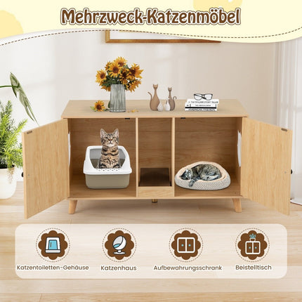 Katzentoilette mit 2 Türen, Doppelkammer-Design