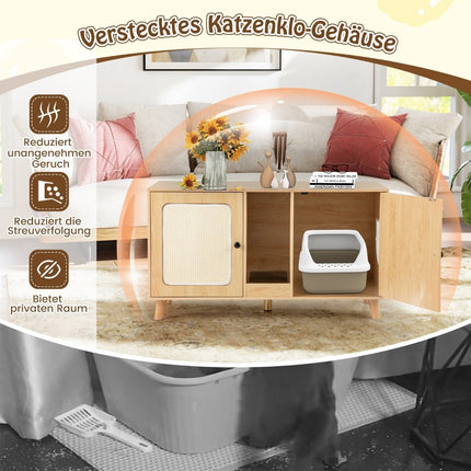 Katzentoilette mit 2 Türen, Doppelkammer-Design