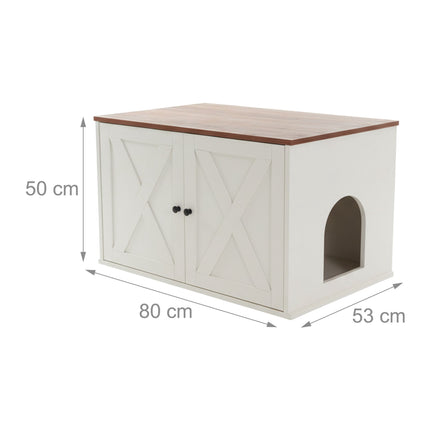 Katzentoilettenschrank mit seitlichem Eingang und Trennwand