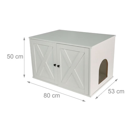 Armoire à litière pour chat avec entrée latérale et séparateur