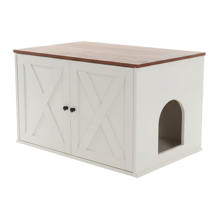 Katzentoilettenschrank mit seitlichem Eingang und Trennwand