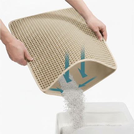 Meuble à litière pour chat avec rangement et tapis de litière
