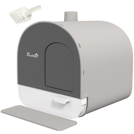 Katzentoilette mit Deckel und ausziehbarer Schublade - Grau 5 kg