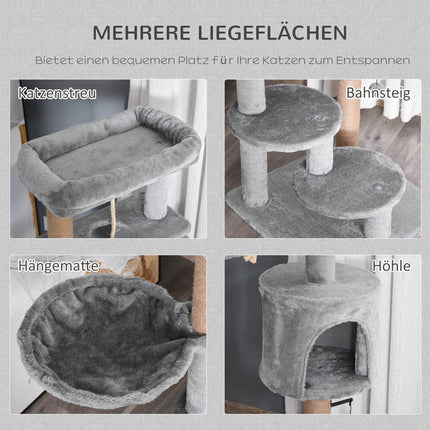 Katzenkratzbaum mit Höhle und Korb, belastbar bis 5 kg