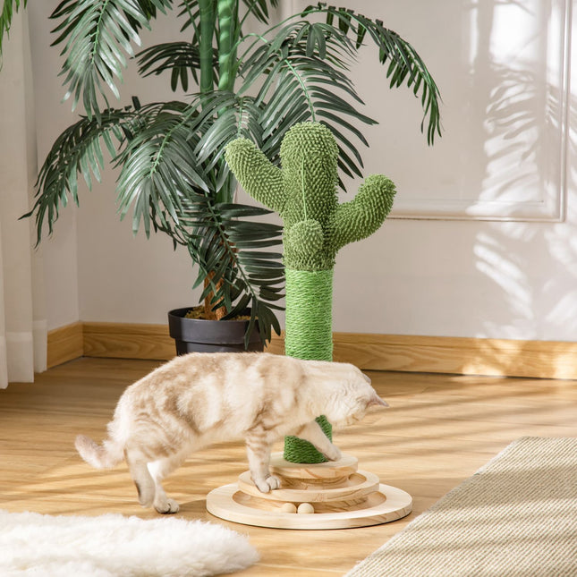 Katzenkratzbaum Kaktus-Design, Sisal & Kiefer, 60cm