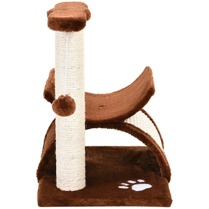 Katzenkratzbaum mit Spielball, braun, 40x30x43 cm