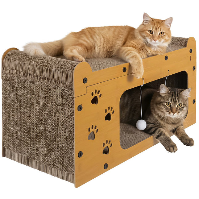 Griffoir pour chat à 2 niveaux, en HDF écologique