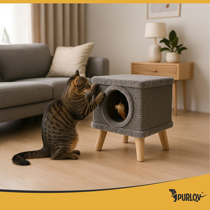 Arbre à chat avec coussin, en sisal, pieds stables
