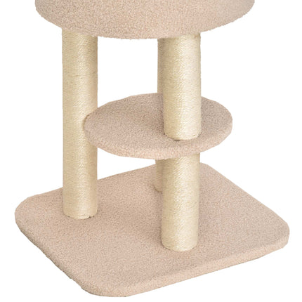 Arbre à chat 148 cm avec grotte, poteaux en sisal, beige