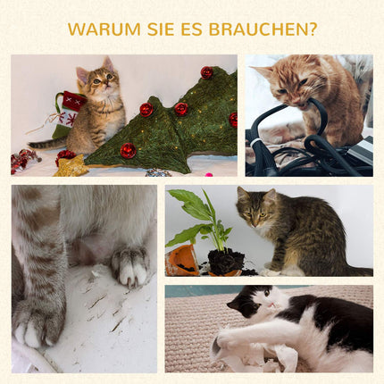 4-stöckiger Katzenbaum, Plüschhöhle, Sisalkratzstämme, Spielbälle
