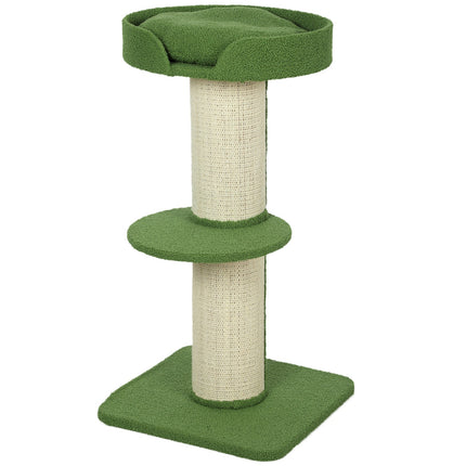 Katzenbaum 91cm mit Bett, Plattformen, Sisalstämmen, Grün