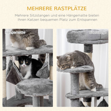 Arbre À Chat Arbre À Chat Arbre À Chat Tour De Jeu Pour Chat Arbre À Chat Arbre À Chat Arbre À Chat Hamac Gris L40 X L40 X H132 Cm