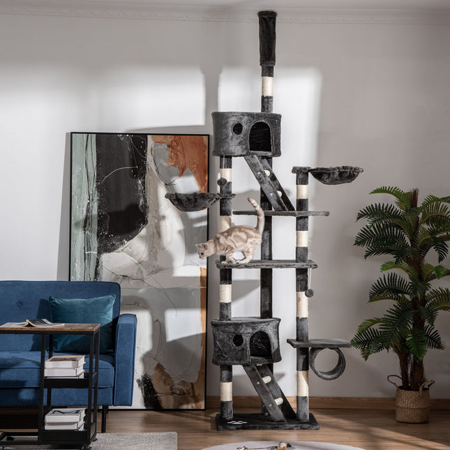 Kratzbaum höhenverstellbar bis zur Decke mit Kratzstamm