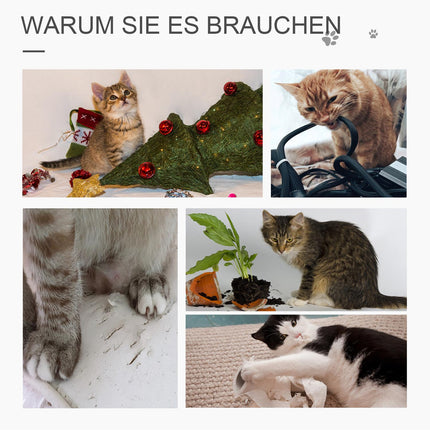 Katzenkratzbaum mit Kratzstamm und Höhle, beige, 100 cm hoch