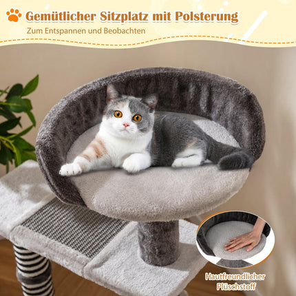 Katzenbaum, 93 cm, Kratzstämme aus Sisal & Jute, Grau