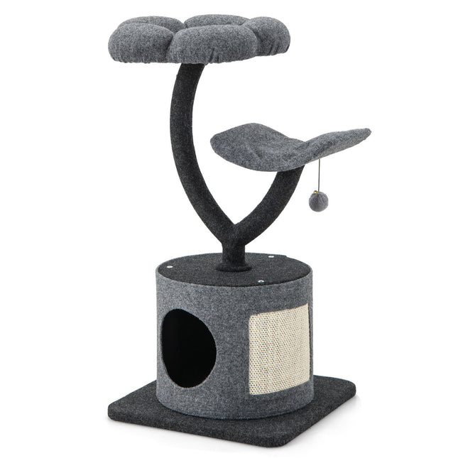 Arbre à chat avec structure métallique, modèle Condo, 89 cm, gris