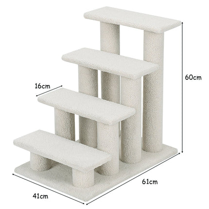 Arbre à chat et escalier pour animaux, beige, 61 x 40 x 60 cm