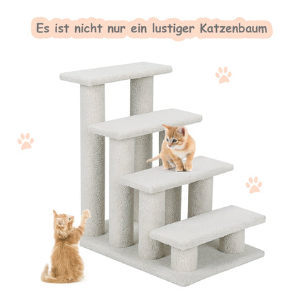 Arbre à chat et escalier pour animaux, beige, 61 x 40 x 60 cm