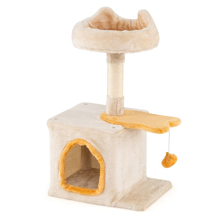 Katzenbaum mit fischförmiger Plattform, Sisalstämmen, Plüschsitz