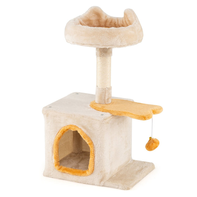 Katzenbaum mit fischförmiger Plattform, Sisalstämmen, Plüschsitz