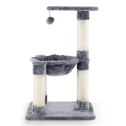 Katzenbaum mit Hängematte, Sisalstämmen, Plüschauflagen