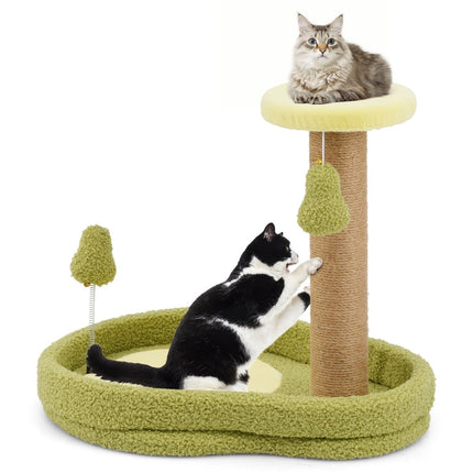 Katzenbaum mit Jutestämmen und Avocado-Spielzeug, 50cm