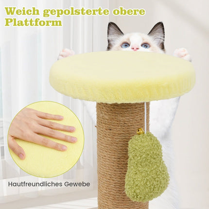 Katzenbaum mit Jutestämmen und Avocado-Spielzeug, 50cm