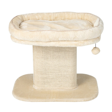 Arbre à chat avec siège moelleux et griffoir en sisal, beige