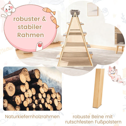 Arbre à chat avec poteaux en sisal, plateau rembourré et design pliable