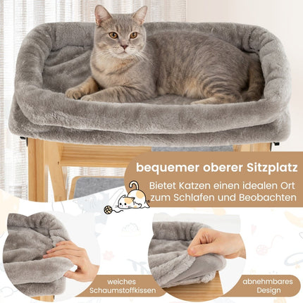 Arbre à chat avec poteaux en sisal, plateau rembourré et design pliable