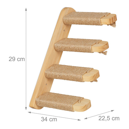 Escalier mural pour chat : 4 marches pour grimper et gratter