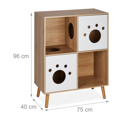 Armoire pour chat à 4 compartiments