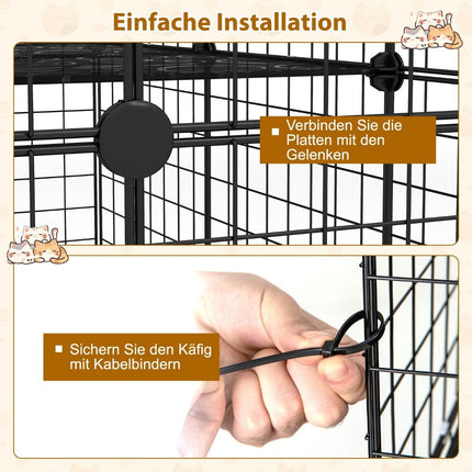 Cage pour chat Grand enclos pour chat à 4 étages avec hamac, 3 échelles, 4 portes et puits de lumière