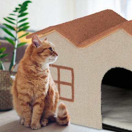 Grotte pour chat beige
