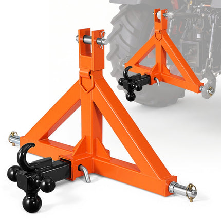 Category 1 3-Point Trailer Hitch, 2 in Receiver, 3 Balls