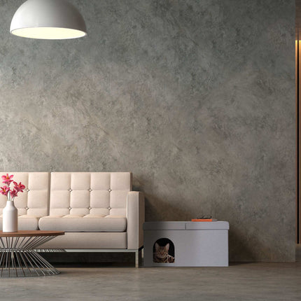 Katzenversteck in Grau mit Deckel