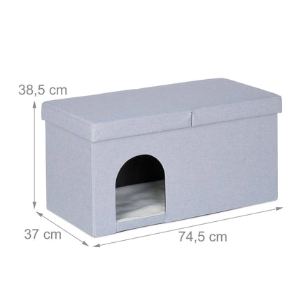 Katzenversteck in Grau mit Deckel