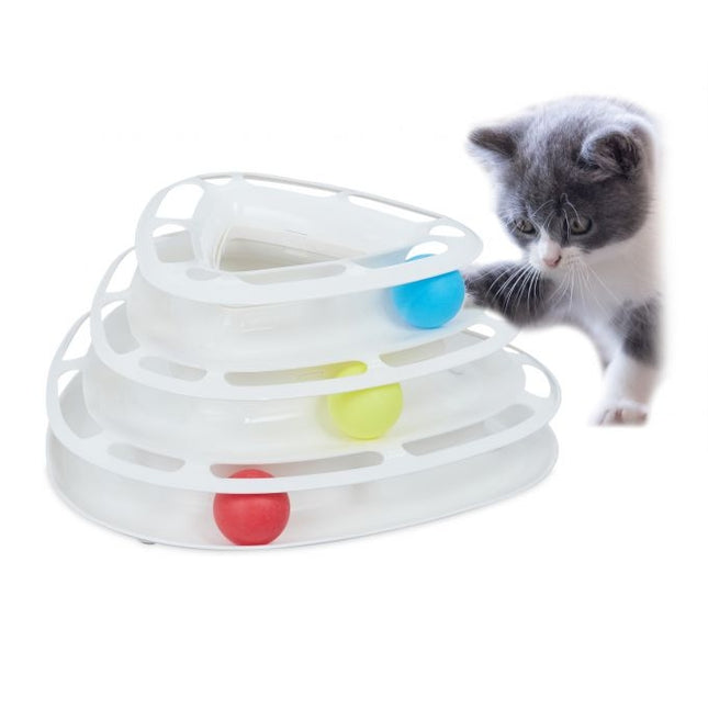 Katzenspielzeug Kugelbahn 3 Ebenen