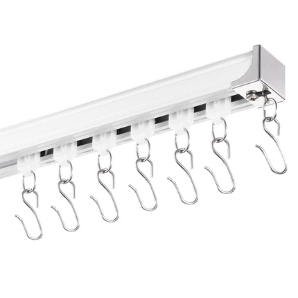 Ceiling Curtain Track Set 17.7 Ft, Ceiling or Wall Mount, Hooks