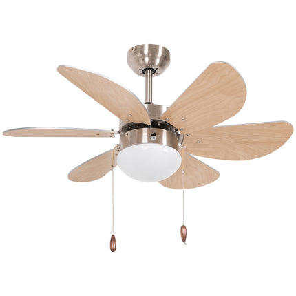 Deckenventilator mit LED-Licht, 6 reversible Flügel