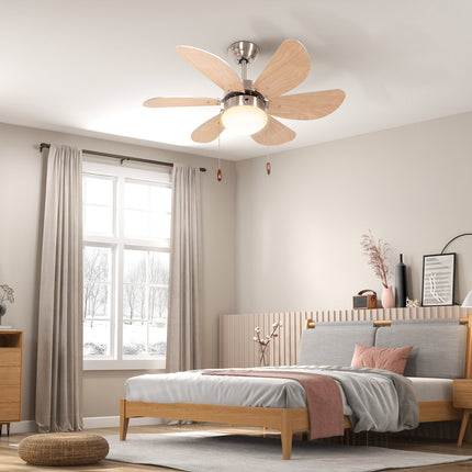 Deckenventilator mit LED-Licht, 6 reversible Flügel