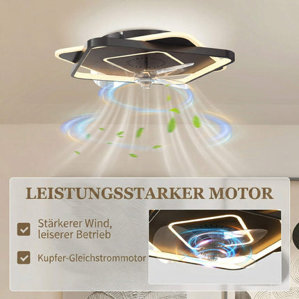 Deckenventilator mit Licht, Fernbedienung, 6 Geschwindigkeiten, 3 Farben
