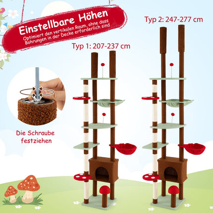 Deckenhoher Katzenkratzbaum mit Hängematte & Sisalstangen