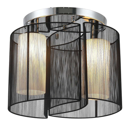 Vintage ceiling lamp - 2-lamp E27 socket, black, Ø47.5 cm