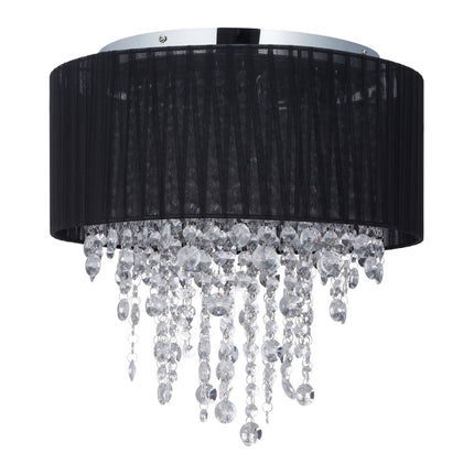 Plafonnier organza cristal noir