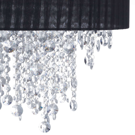 Plafonnier organza cristal noir