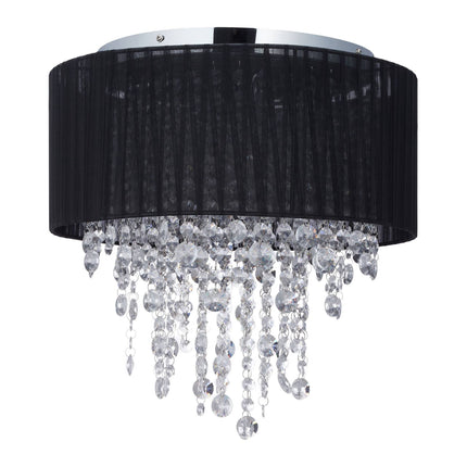 Plafonnier organza cristal noir