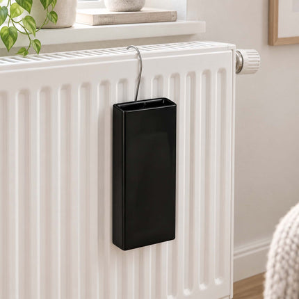 Ceramic Radiator Humidifier Set of 4 with Hooks, 400 ml, Black
