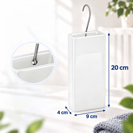 Ceramic Radiator Humidifier Set of 4 with Hooks, 400 ml, White